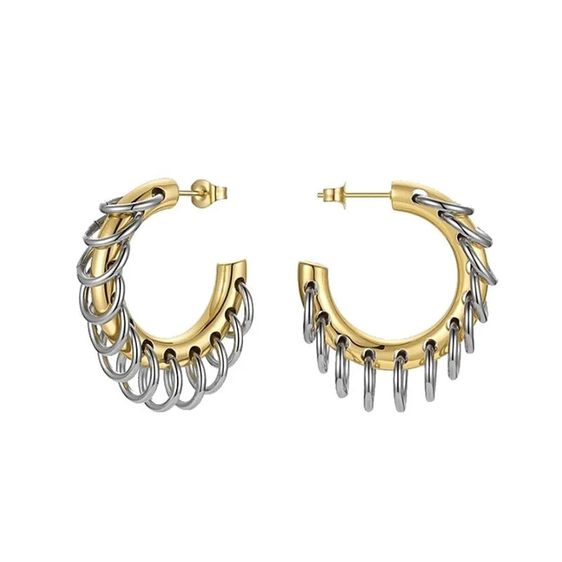 C Shape Metal Earrings European And American Style Personalized Fashion Stud Earrings Ladies Girls Travel Wedding Accessories